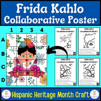 Frida Kahlo Collaborative Poster Hispanic Heritage Month Craft Activity