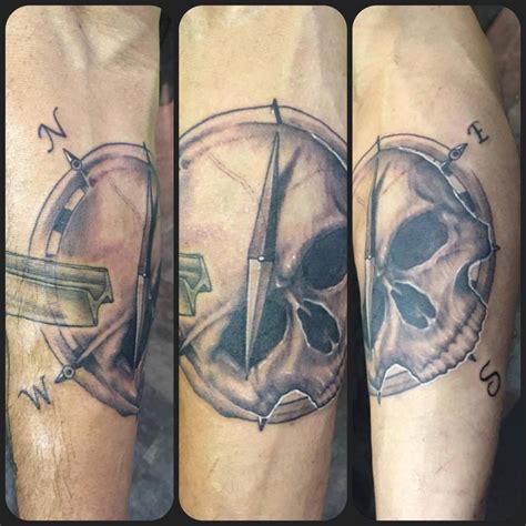 Compass Skull Tattoo Skull Tattoo Tattoo Work Tattoos