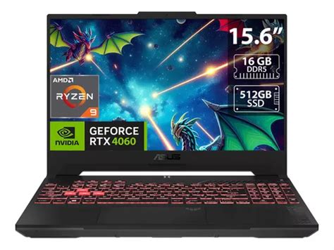 Laptop Gamer Asus Tuf Gaming A15 Fa507xv Bs93 Ryzen 9 7940hs Ram 16gb Ssd 512gb Nvidia