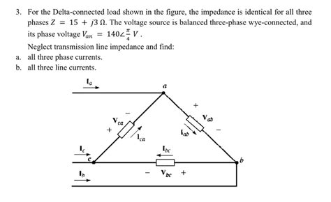 Solved 3 For The Delta Connected Load Shown In The Figure