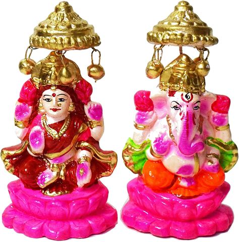 Buy Satvik Clay Laxmi Ganesh Statue 5 Beautiful Pair Of Lord Ganesha