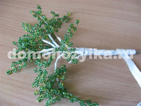 Береза из бисера-способ изготовления с фото