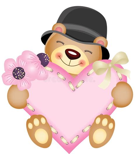 Orso Di Orsacchiotto Sveglio Con Cuore Illustrazione Vettoriale