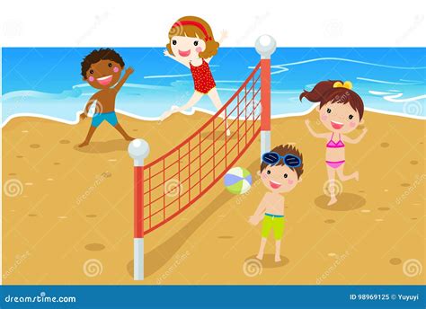 Beach Volleyball Poster Background Vector Illustration | CartoonDealer ...