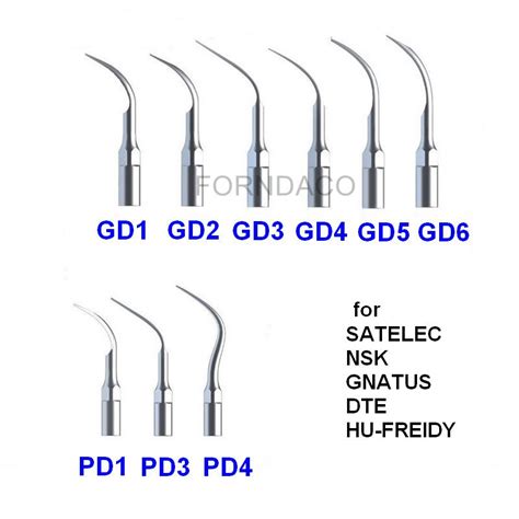 5pcs Ultrasonic Scaler Scaling Tips Fit SATELEC NS Grandado