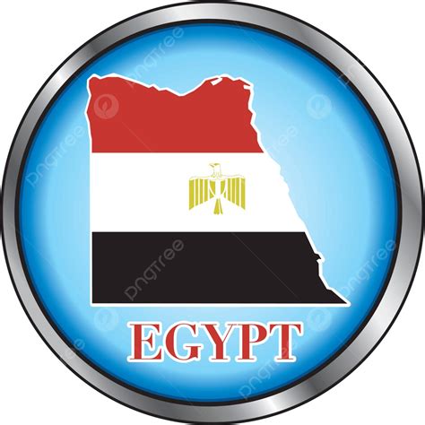 Egypt Round Button Shiny Worldwide Africa Vector Shiny Worldwide