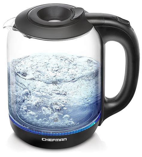 Chefman 1 7 Liter Electric Kettle With Easy Fill Lid Cordless With