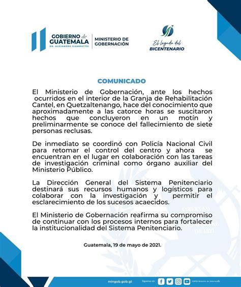 V Ctor Bola Os On Twitter Ahora El Ministerio De Gobernaci N Informa