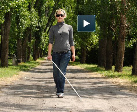 Blind Woman Walking In A Park Review Of Optometric Business