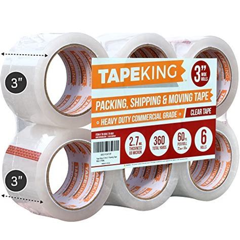 Tape King Clear Packing Tape 3 Inch Wide 2 7mil Thick 60 Yards Per