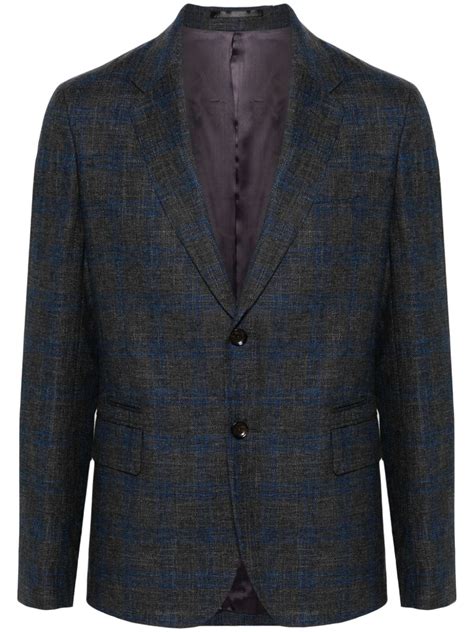 Paul Smith Check Pattern Single Breasted Blazer Farfetch