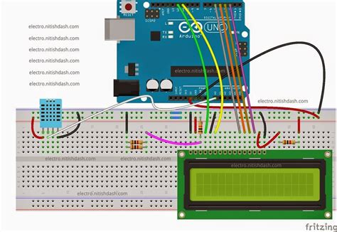 Temperature And Humidity Display On 16x2 Lcd With Dht11 Sensor Arduino