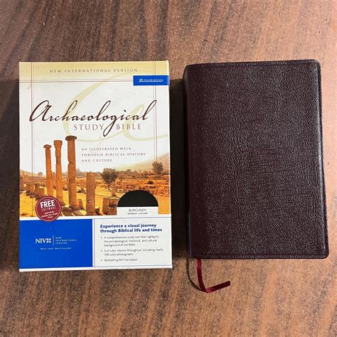 NIV 1984 Archaeological Study Bible - Burgundy Bonded Leather - Out of
