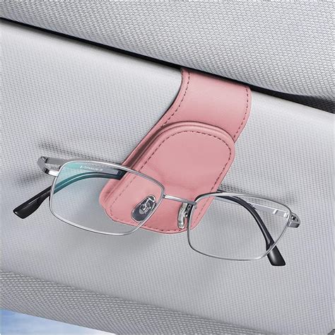 Aicel Sunglasses Holders For Car Sun Visor Leather Eyeglasses Hanger Mounter