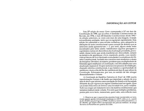 Curso De Direito Constitucional Positivo Direito Constitucional I