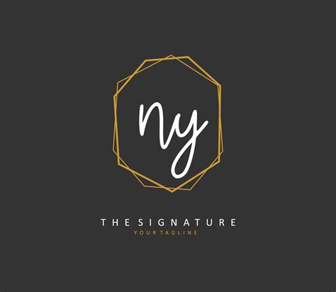 Ny Initial Letter Handwriting And Signature Logo A Concept Handwriting Initial Logo With