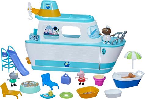 Amazon Peppa Pig Peppa S Cruise Ship 17 Piece Tiered Playset