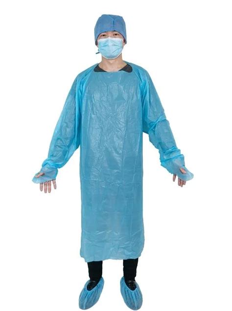 Disposable CPE Gown Polyethylene Medical Isolation Gowns With Thumb