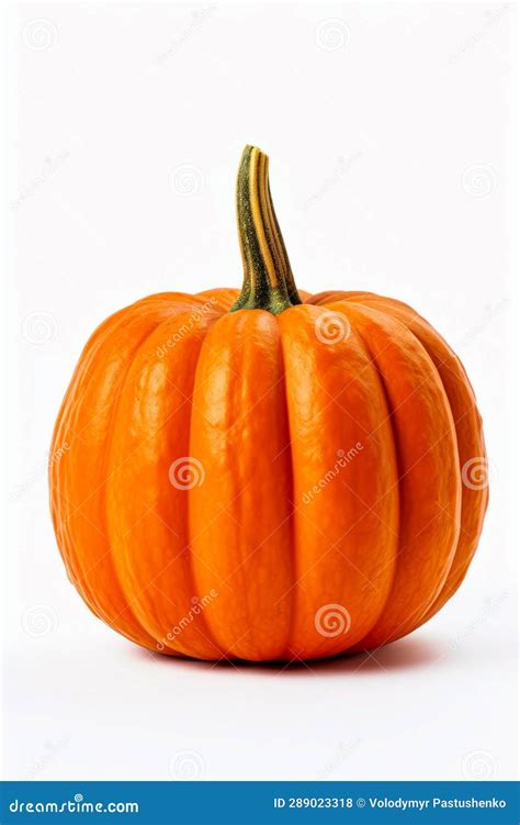 Small Orange Pumpkin Sitting On Top Of White Tablecloth Generative Ai