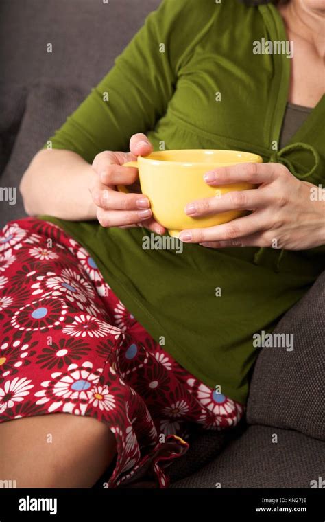 Woman Portrait Holding A Bowl In Her Hands Stock Photo Alamy