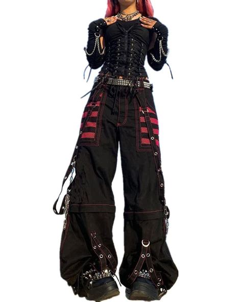 Harajuku Gothic Fashion Patchwork Black Jeans Punk Grunge Aesthetic