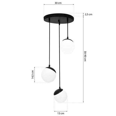 Lampa Wisz Ca Nowoczesna Szklana Kula Sfera Iii Czarny Bia Y R Cm