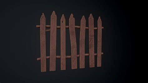 Stylized Wood Fence 3d Model