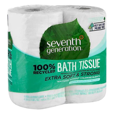 Seventh Generation Bath Tissue 2 Ply 100 Recycled Paper White 240 Sheets 4 Roll Albertsons