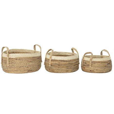 Juego De Cestas Dkd Home Decor Tropical Fibra Natural Juncos X X