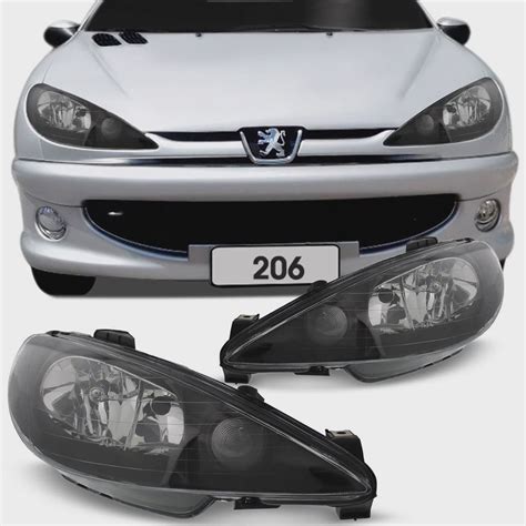 Par Farol Peugeot 206 2000 2001 2002 2003 2004 2005 2006 Máscara Negra