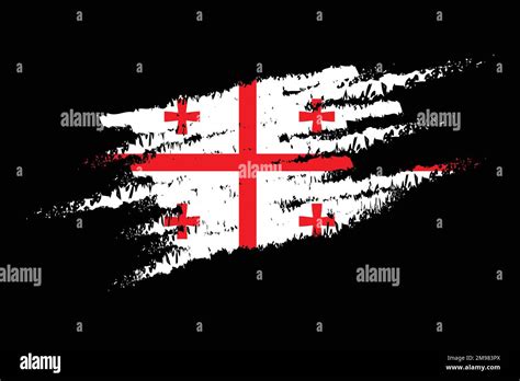 Georgia Flag With Brush Paint Textured Isolated On Png Or Transparent