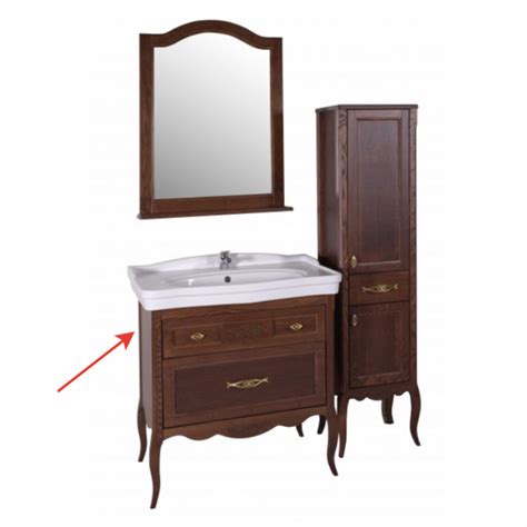 ASB-Woodline Модерн 85 тумба с раковиной, антикварный орех массив ясеня ...