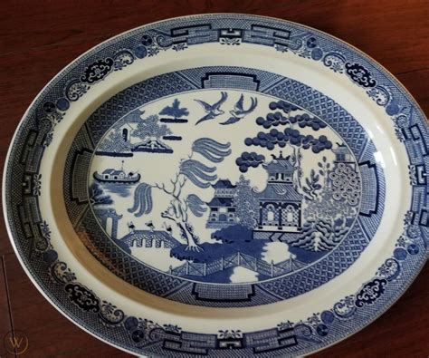 Wedgwood Blue Willow Platter Made In England 14 China 1956874392