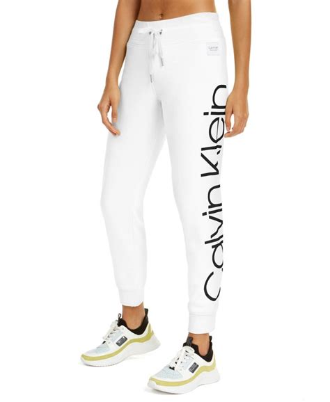 Calvin Klein Performance Logo Joggers White Calvin Klein Outfits