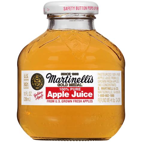 Martinelli S Gold Medal 100 Apple Juice 10oz Glass Bottle Pack Of 12 Total Of