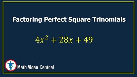 Factoring Perfect Square Trinomials Worksheet