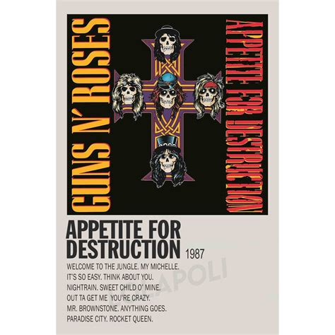 Jual Poster Cover Album Appetite For Destruction Guns N Roses