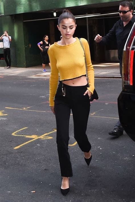 Selena Gomez Inspired Style Tips Rock A Chic Mustard Crop Top For A