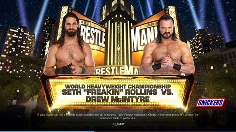 Wwe K Seth Rollins Vs Drew Mcintyre World Heavy Weight Championship