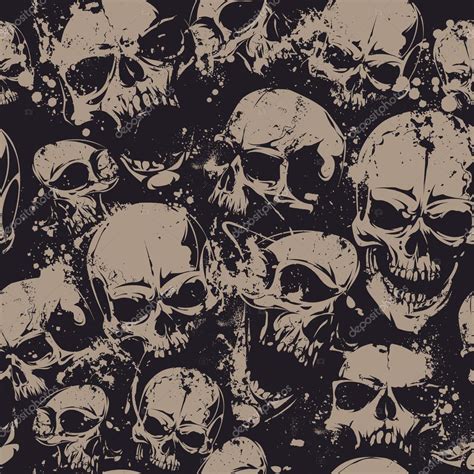 Grunge Skulls Seamless Stock Vector By Vecster 39414895