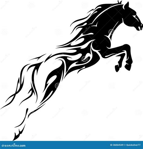 Flaming Horse Power stock illustration. Illustration of motion - 36064549