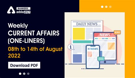 Weekly Current Affairs One Liners 08th To 14th August 2022