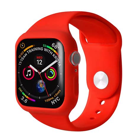 Microsonic Apple Watch Ultra Kordon 360 Coverage Silicone Kırmızı