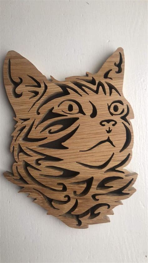 Wooden Tiger Head Wall Art