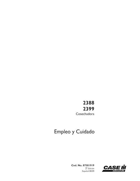 Caso 2388 2399 Cosechadora Pdf Manual Del Operador ES