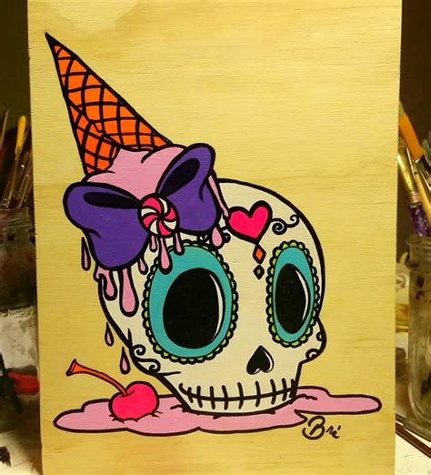 Colorful Skull Painting at PaintingValley.com | Explore collection of ...