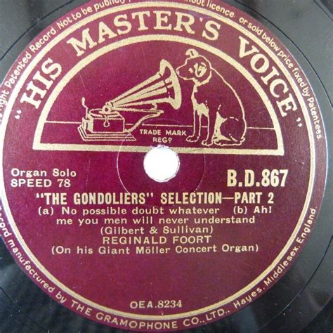 78rpm Reginald Foort Gilbert And Sullivan The Gondoliers Selection Part 1