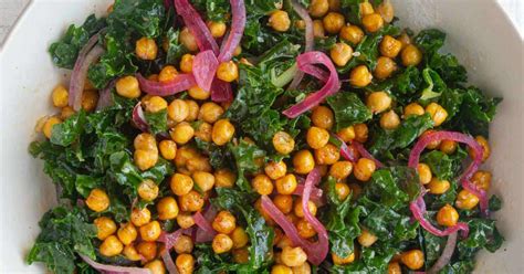 Low Carb Kale Chickpea Salad With Lemon Vinaigrette Dressing Recipe Samsung Food