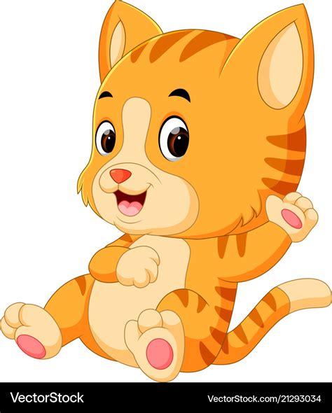 Cute Cat Cartoon Royalty Free Vector Image Vectorstock