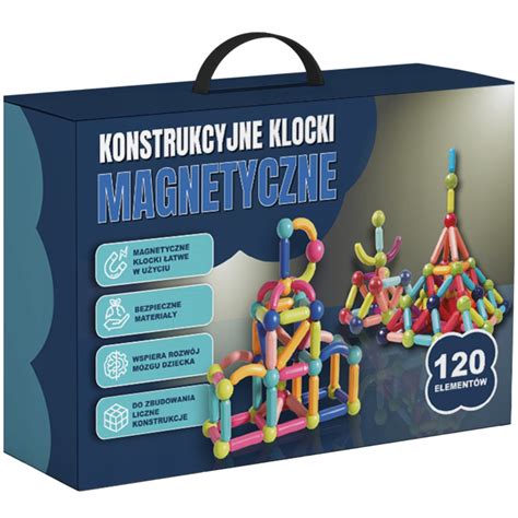 KLOCKI MAGNETYCZNE KONSTRUKCYJNE EDUKACYJNE DLA DZIECI DUŻE ELEMENTY